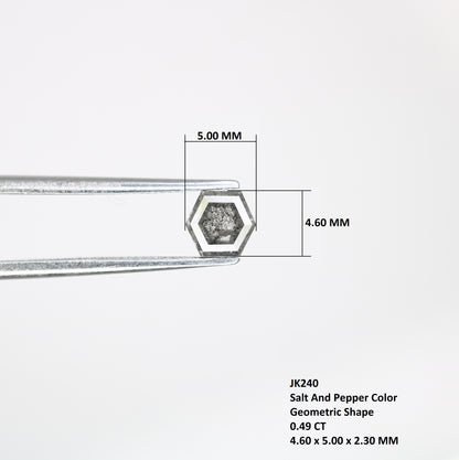 0.49 CT Salt And Pepper 4.60 MM Geometric Shape Diamond For Statement Ring - JayKrishna Diamond