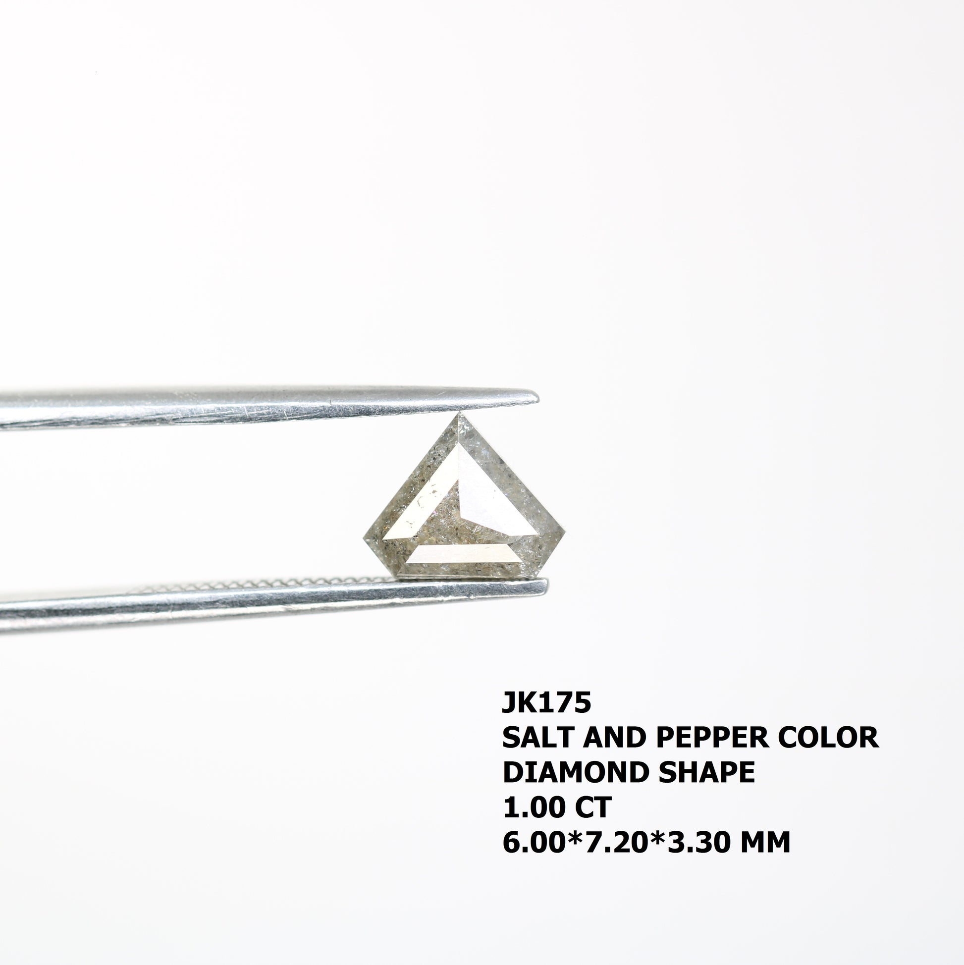 1.00 CT Diamond Shape Salt And Pepper Natural Diamond For Engagement Ring - JayKrishna Diamond