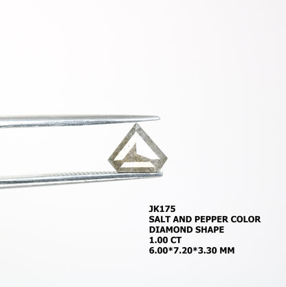 1.00 CT Diamond Shape Salt And Pepper Natural Diamond For Engagement Ring - JayKrishna Diamond
