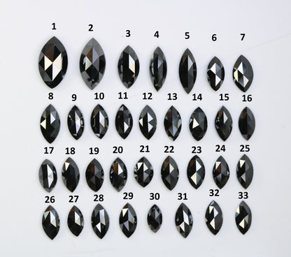 0.14 CT to 1.02 CT Natural Black Marquise Shape Loose Salt and Pepper Diamonds for Engagement Rings, Custom Jewelry, and Stylish Bracelets - JayKrishna Diamond