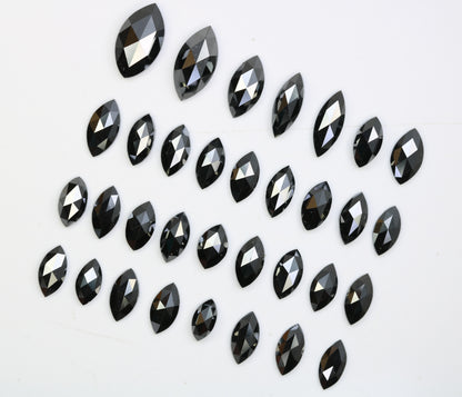 0.14 CT to 1.02 CT Natural Black Marquise Shape Loose Salt and Pepper Diamonds for Engagement Rings, Custom Jewelry, and Stylish Bracelets - JayKrishna Diamond