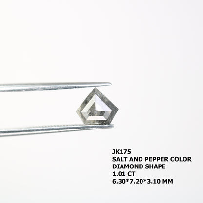 1.01 CT Diamond Shape Salt And Pepper Loose Diamond For Engagement Ring - JayKrishna Diamond