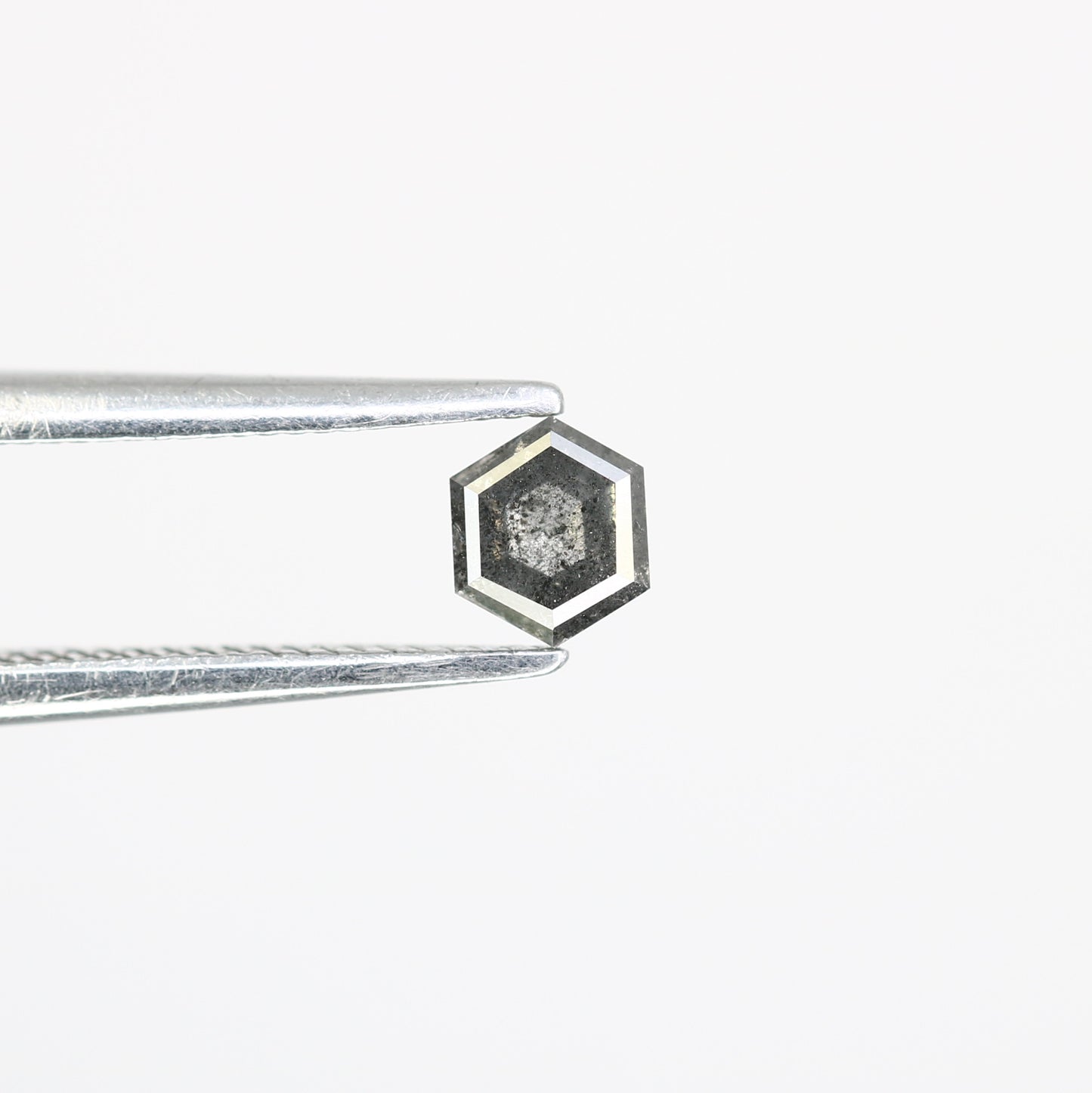 0.31 Carat Salt and Pepper 4.20 MM Hexagon Shape Diamond – Perfect for Proposal Rings | Unique Salt and Pepper Hexagon Diamond - JayKrishna Diamond