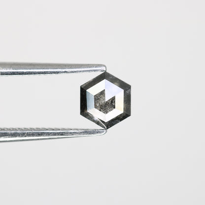 0.50 CT Salt And Pepper Hexagon Shaped 5.20 MM Diamond For Promise Ring - JayKrishna Diamond