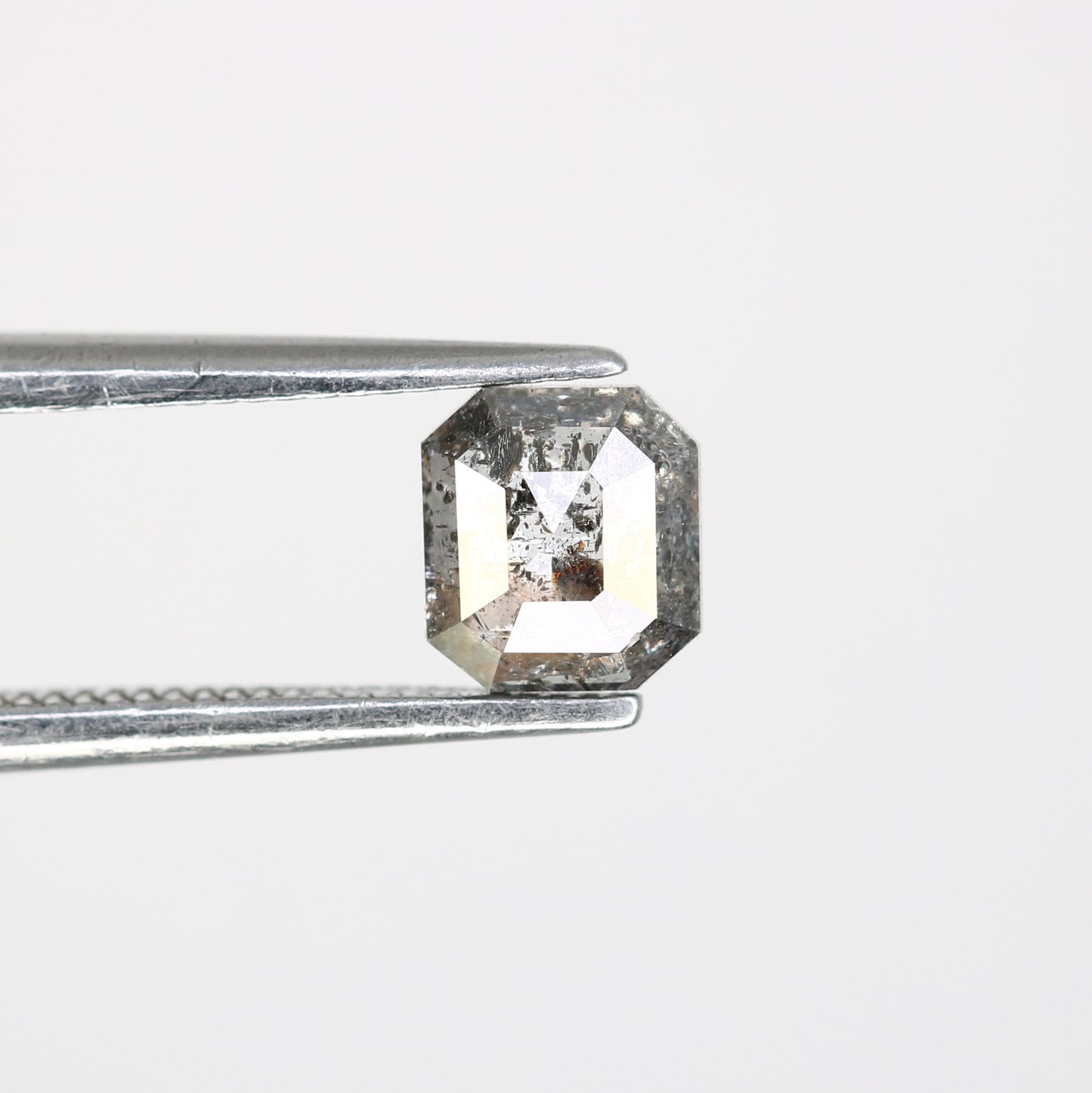 0.59 CT Emerald-Shaped Salt and Pepper Diamond – Elegant Loose Gem for Unique Engagement Rings - JayKrishna Diamond