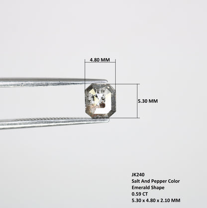 0.59 CT Emerald-Shaped Salt and Pepper Diamond – Elegant Loose Gem for Unique Engagement Rings - JayKrishna Diamond