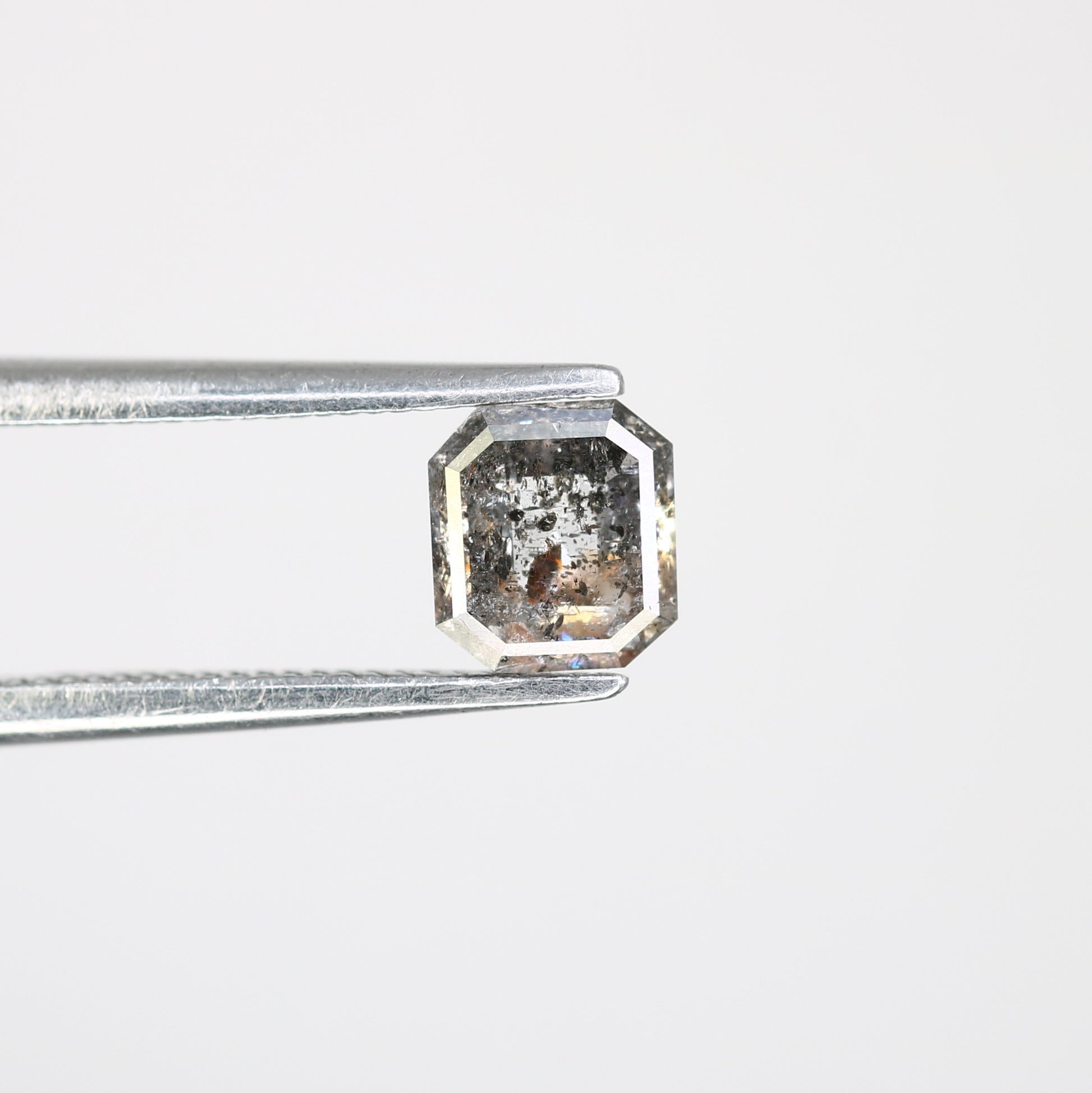 0.59 CT Emerald-Shaped Salt and Pepper Diamond – Elegant Loose Gem for Unique Engagement Rings - JayKrishna Diamond