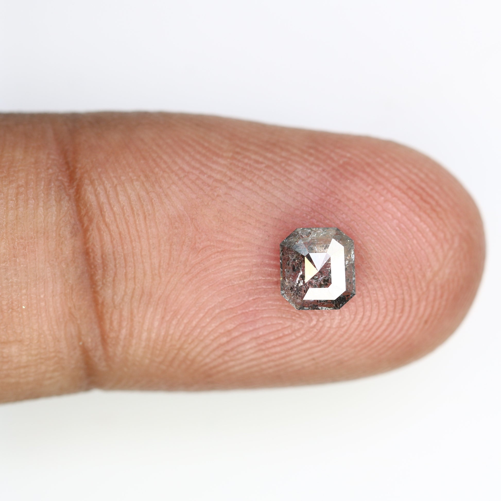 0.59 CT Emerald-Shaped Salt and Pepper Diamond – Elegant Loose Gem for Unique Engagement Rings - JayKrishna Diamond