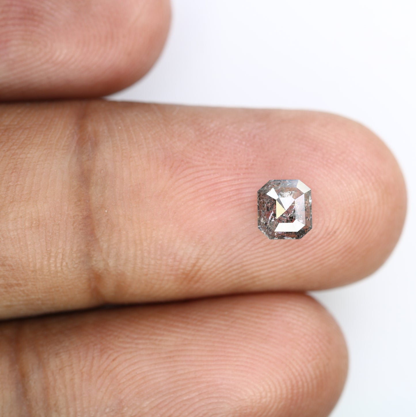 0.59 CT Emerald-Shaped Salt and Pepper Diamond – Elegant Loose Gem for Unique Engagement Rings - JayKrishna Diamond