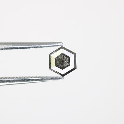 0.50 CT Hexagon Shape 5.00 MM Salt And Pepper Natural Diamond For Engagement Ring - JayKrishna Diamond