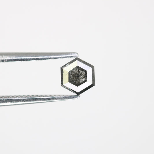 0.50 CT Hexagon Shape 5.00 MM Salt And Pepper Natural Diamond For Engagement Ring - JayKrishna Diamond