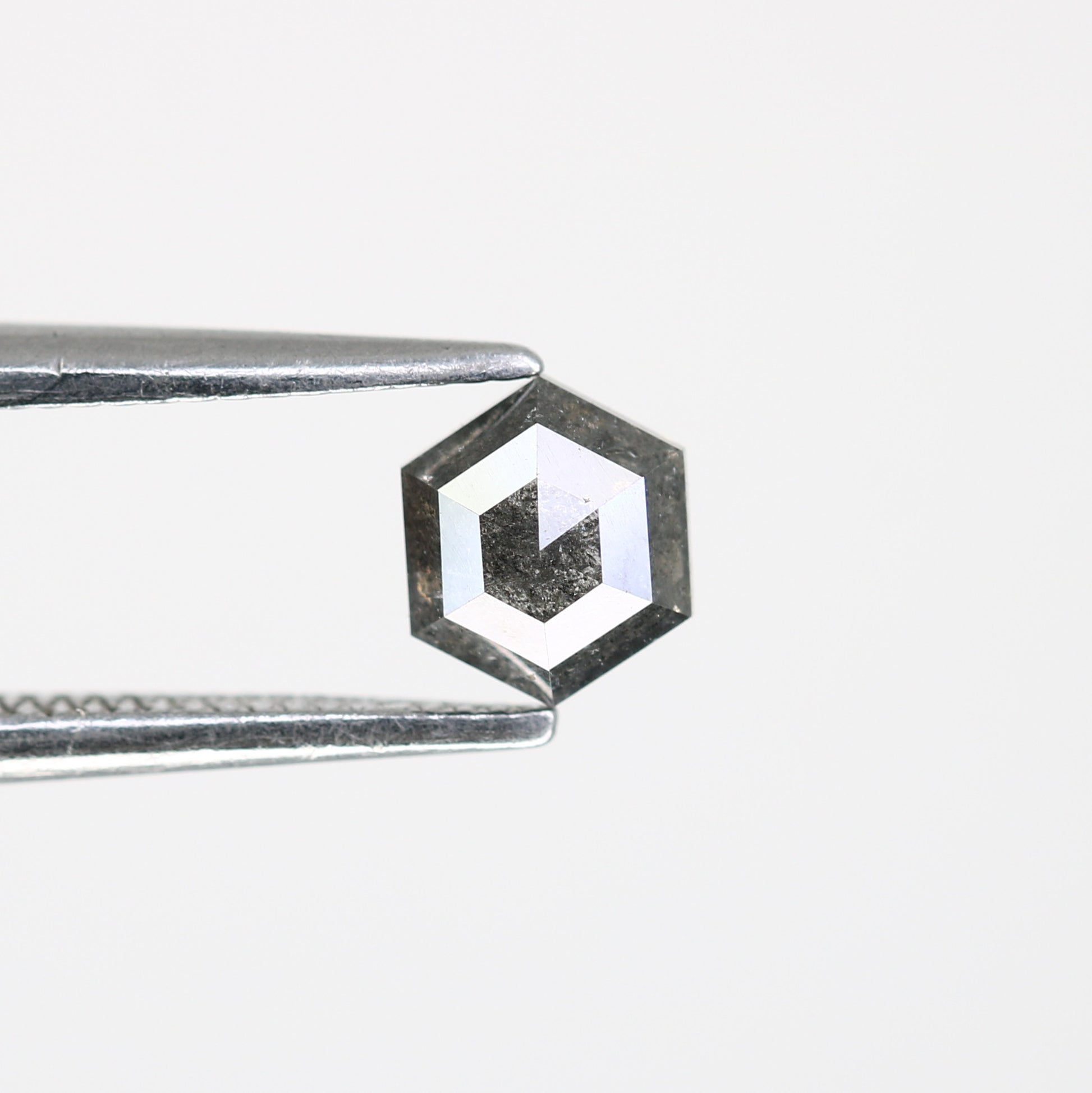 0.50 CT Hexagon Shape 5.00 MM Salt And Pepper Natural Diamond For Engagement Ring - JayKrishna Diamond