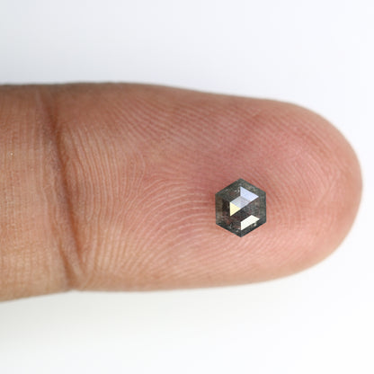 0.50 CT Hexagon Shape 5.00 MM Salt And Pepper Natural Diamond For Engagement Ring - JayKrishna Diamond