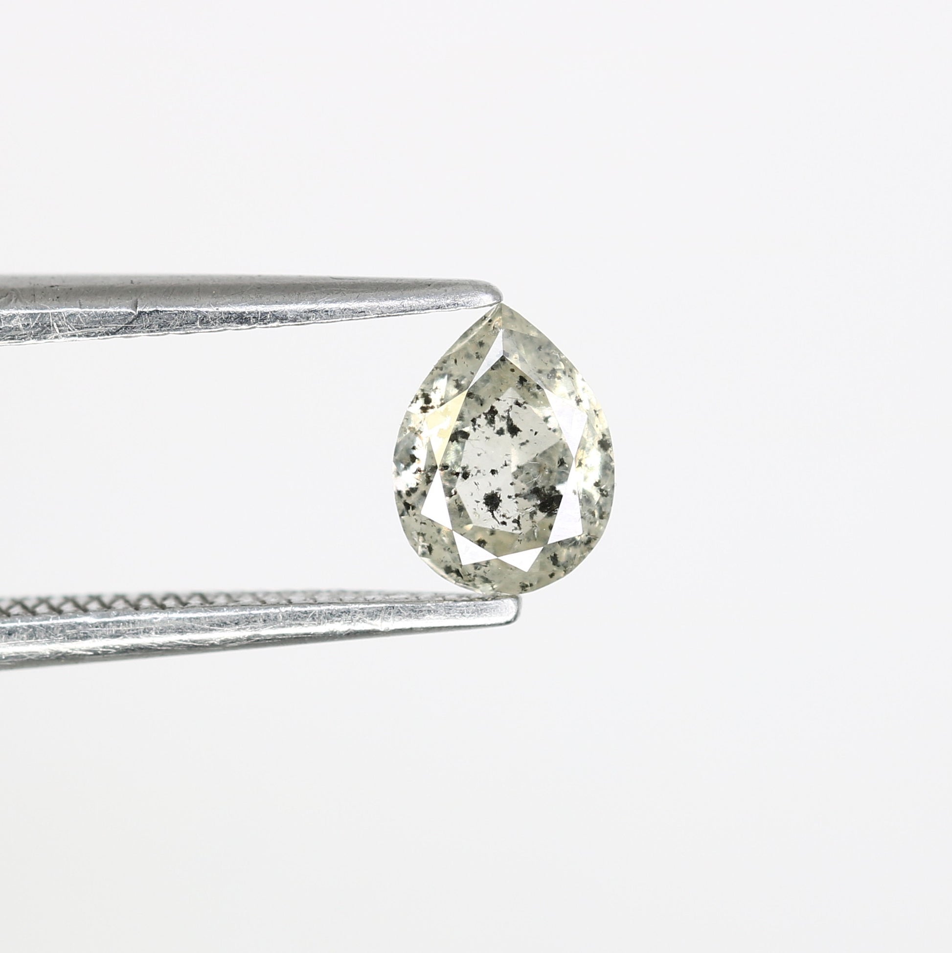 0.46 CT Natural Pear Shape 5.90 MM Salt And Pepper Diamond | Loose Diamond for Engagement Ring - JayKrishna Diamond