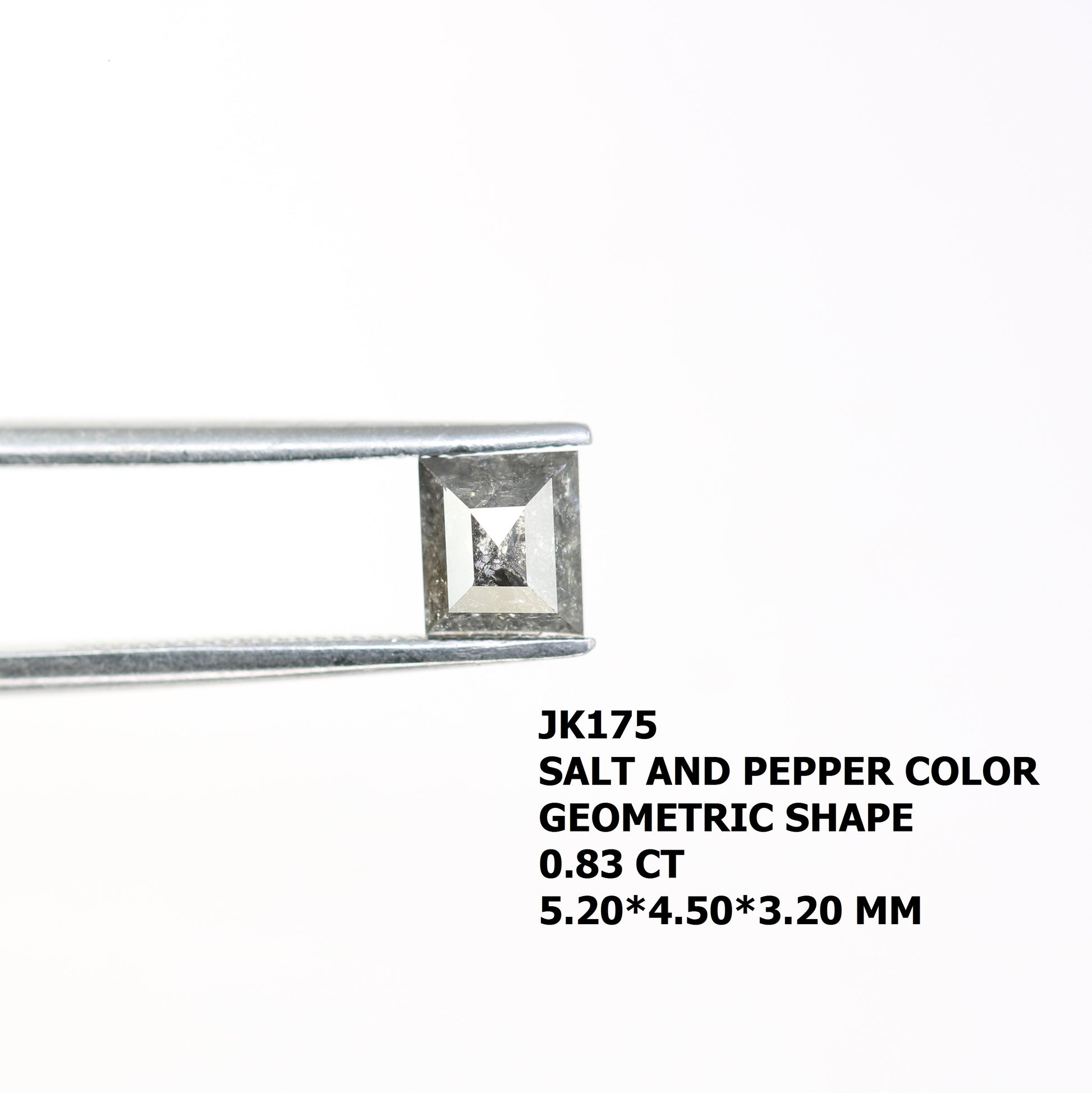 0.83 CT Geometric Shape Natural Salt And Pepper Loose Diamond For Engagement Ring - JayKrishna Diamond