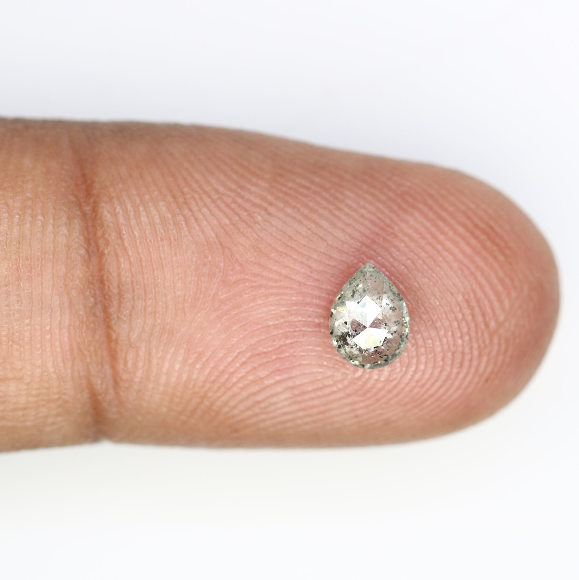 0.46 CT Natural Pear Shape 5.90 MM Salt And Pepper Diamond | Loose Diamond for Engagement Ring - JayKrishna Diamond