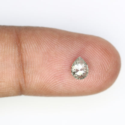0.46 CT Natural Pear Shape 5.90 MM Salt And Pepper Diamond | Loose Diamond for Engagement Ring - JayKrishna Diamond