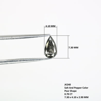 0.70 CT 7.30 MM Pear Shape Salt And Pepper Diamond For Engagement Ring - JayKrishna Diamond