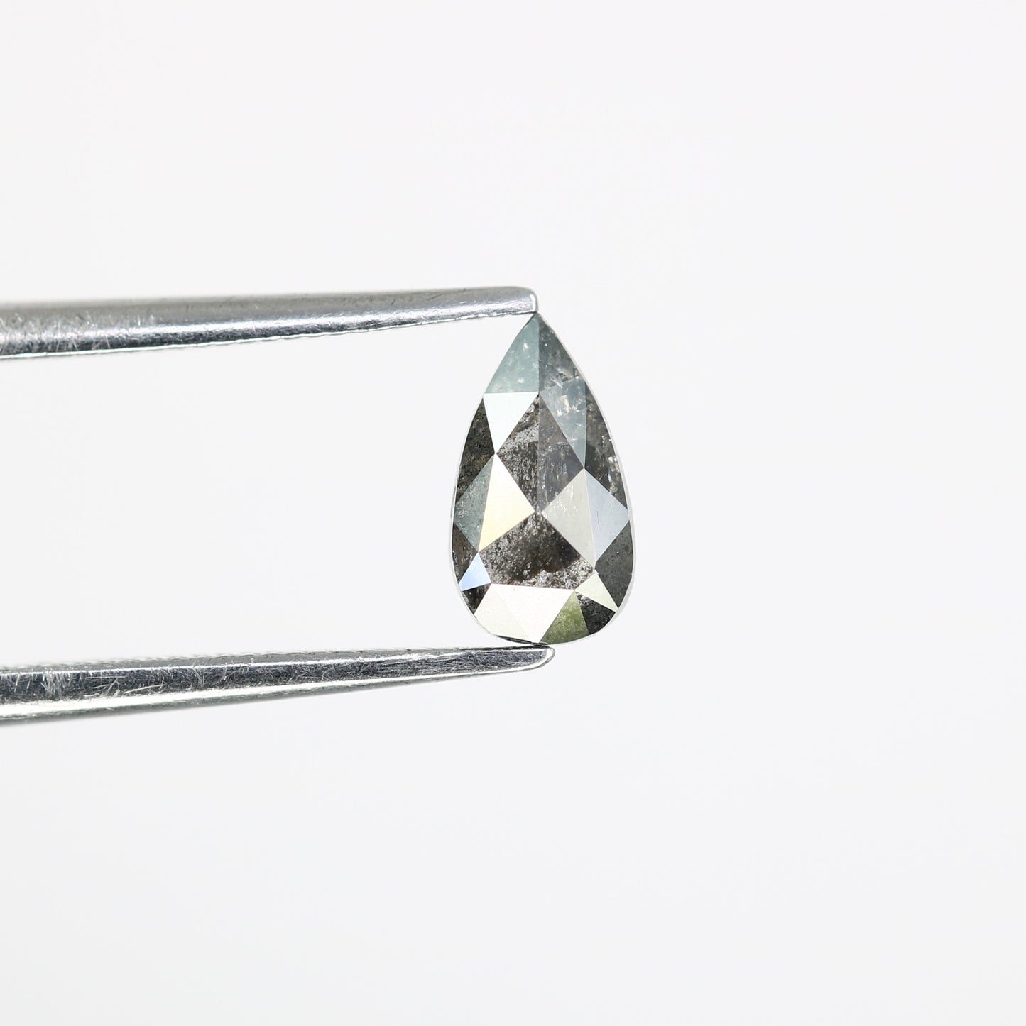 0.70 CT 7.30 MM Pear Shape Salt And Pepper Diamond For Engagement Ring - JayKrishna Diamond