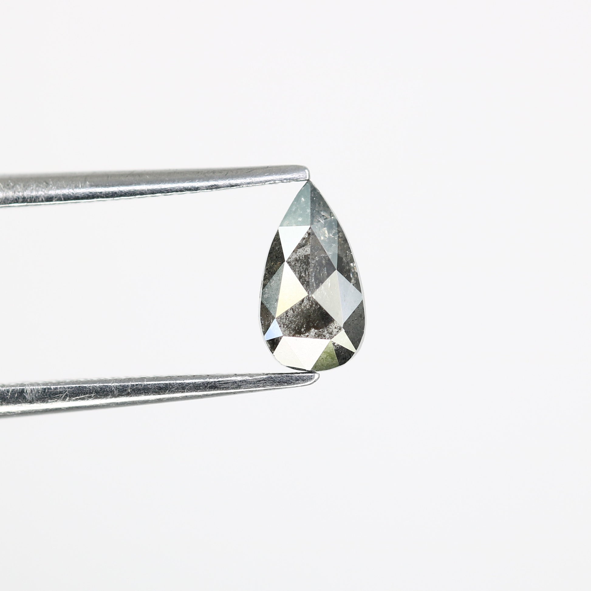 0.70 CT 7.30 MM Pear Shape Salt And Pepper Diamond For Engagement Ring - JayKrishna Diamond