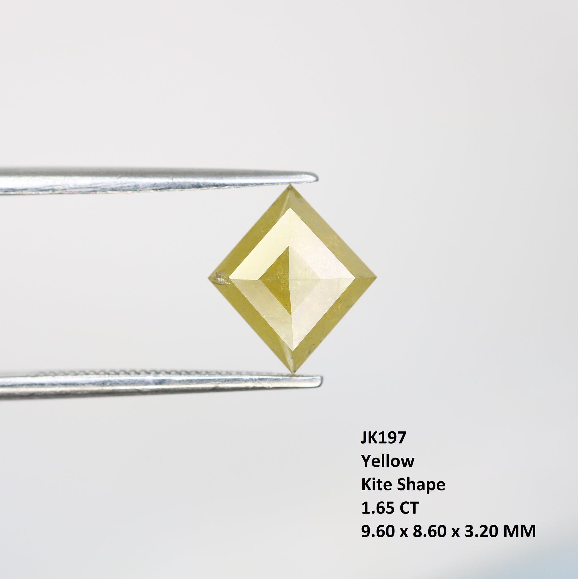 1.65 Carat Loose Kite Shape Natural Yellow Rustic Diamond For Engagement Ring - JayKrishna Diamond