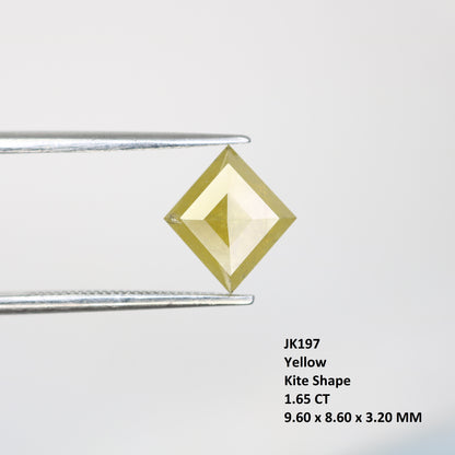 1.65 Carat Loose Kite Shape Natural Yellow Rustic Diamond For Engagement Ring - JayKrishna Diamond