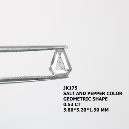 0.53 CT Geometric Shape Salt And Pepper Loose Diamond For Engagement Ring - JayKrishna Diamond