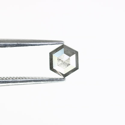0.91 CT Hexagon Shape 5.30 MM Salt And Pepper Diamond For Engagement Ring - JayKrishna Diamond
