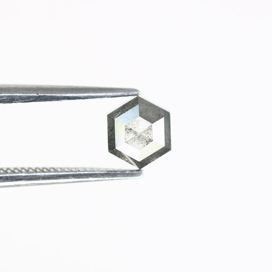 0.91 CT Hexagon Shape 5.30 MM Salt And Pepper Diamond For Engagement Ring - JayKrishna Diamond