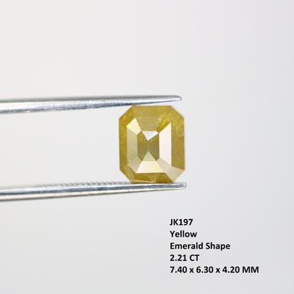 Emerald Shaped Diamond Ring 2.21 Carat Natural Loose Yellow Diamond - JayKrishna Diamond