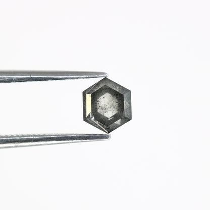 0.91 CT Hexagon Shape 5.30 MM Salt And Pepper Diamond For Engagement Ring - JayKrishna Diamond