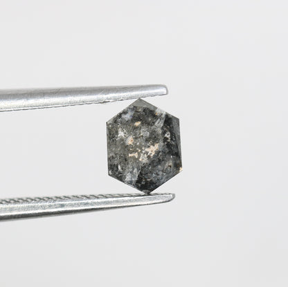 0.53 CT Elongated Hexagon Shape Salt And Pepper Diamond For Engagement Ring - JayKrishna Diamond