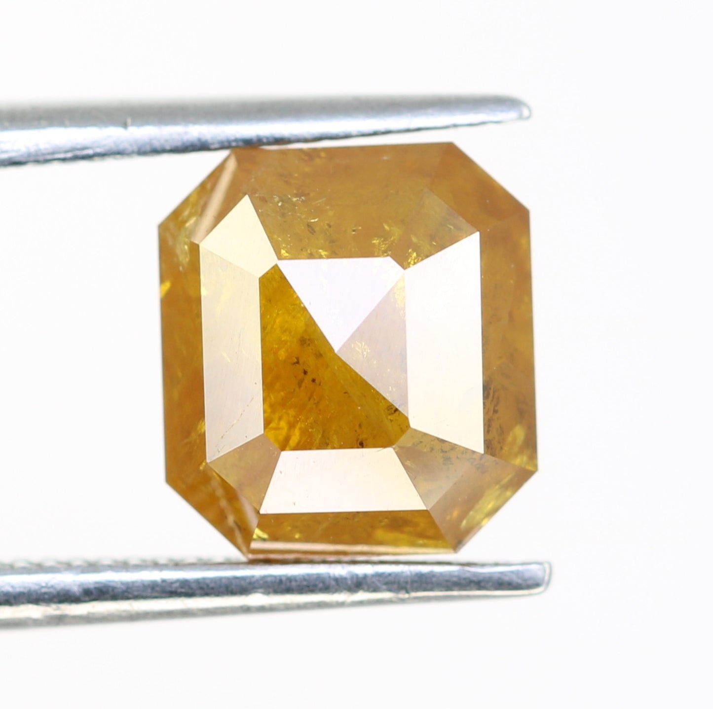 2.61 Carat Natural Loose Emerald Shape Yellow Color Rustic Diamond - JayKrishna Diamond