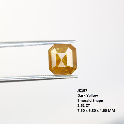 2.61 Carat Natural Loose Emerald Shape Yellow Color Rustic Diamond - JayKrishna Diamond