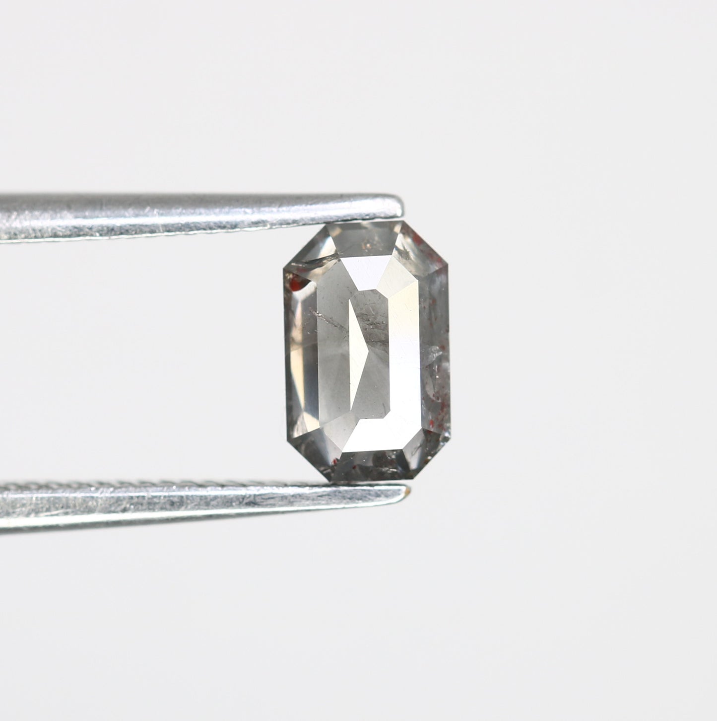0.80 CT 6.60 MM Emerald Shape Salt And Pepper Diamond For Engagement Ring - JayKrishna Diamond