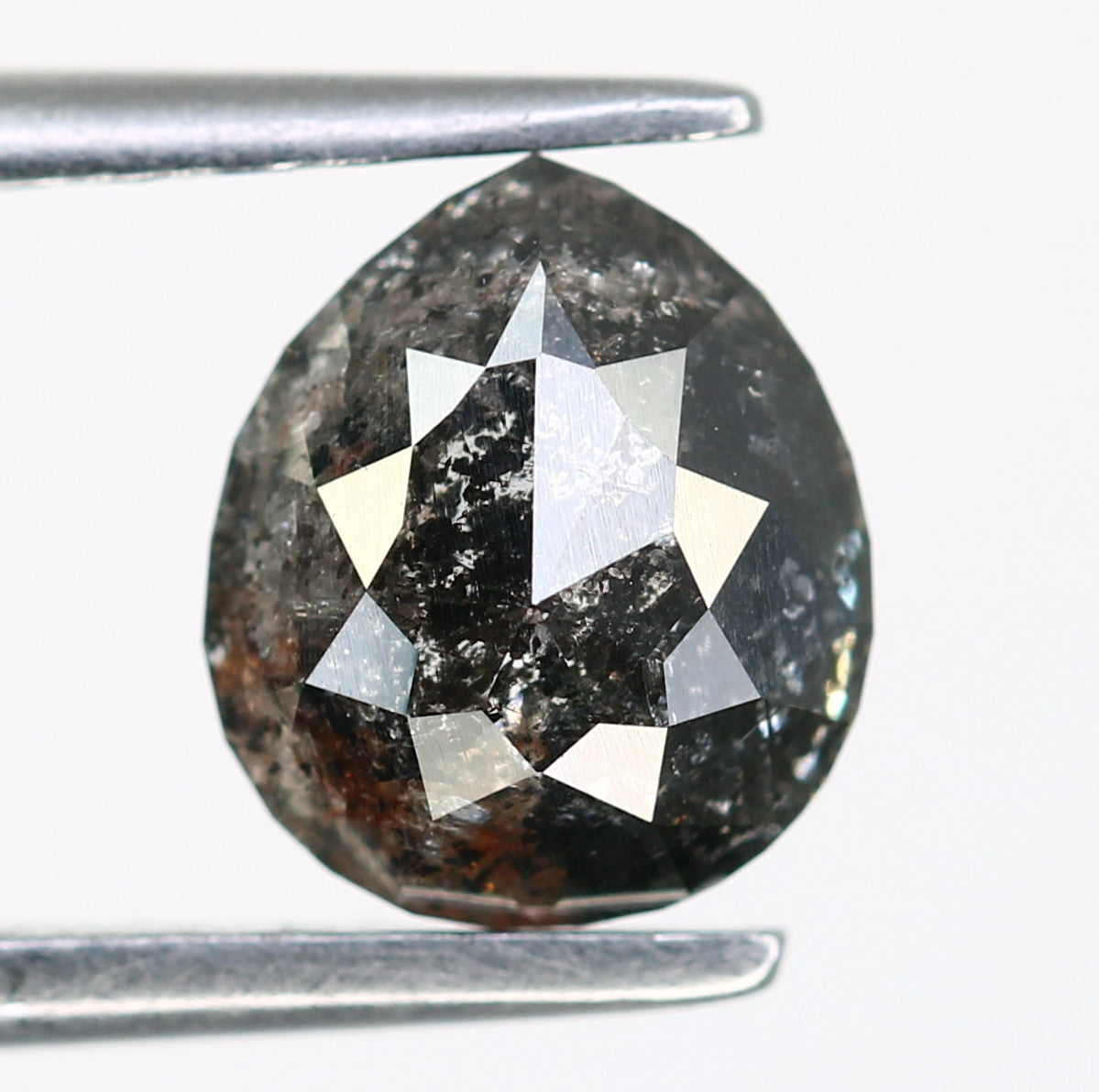 1.28 CT Pear Shape Salt And Pepper Diamond For Engagement Ring - JayKrishna Diamond