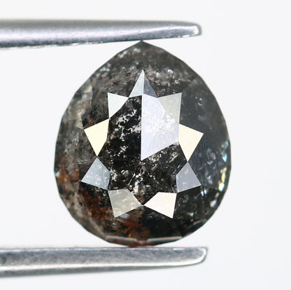1.28 CT Pear Shape Salt And Pepper Diamond For Engagement Ring - JayKrishna Diamond