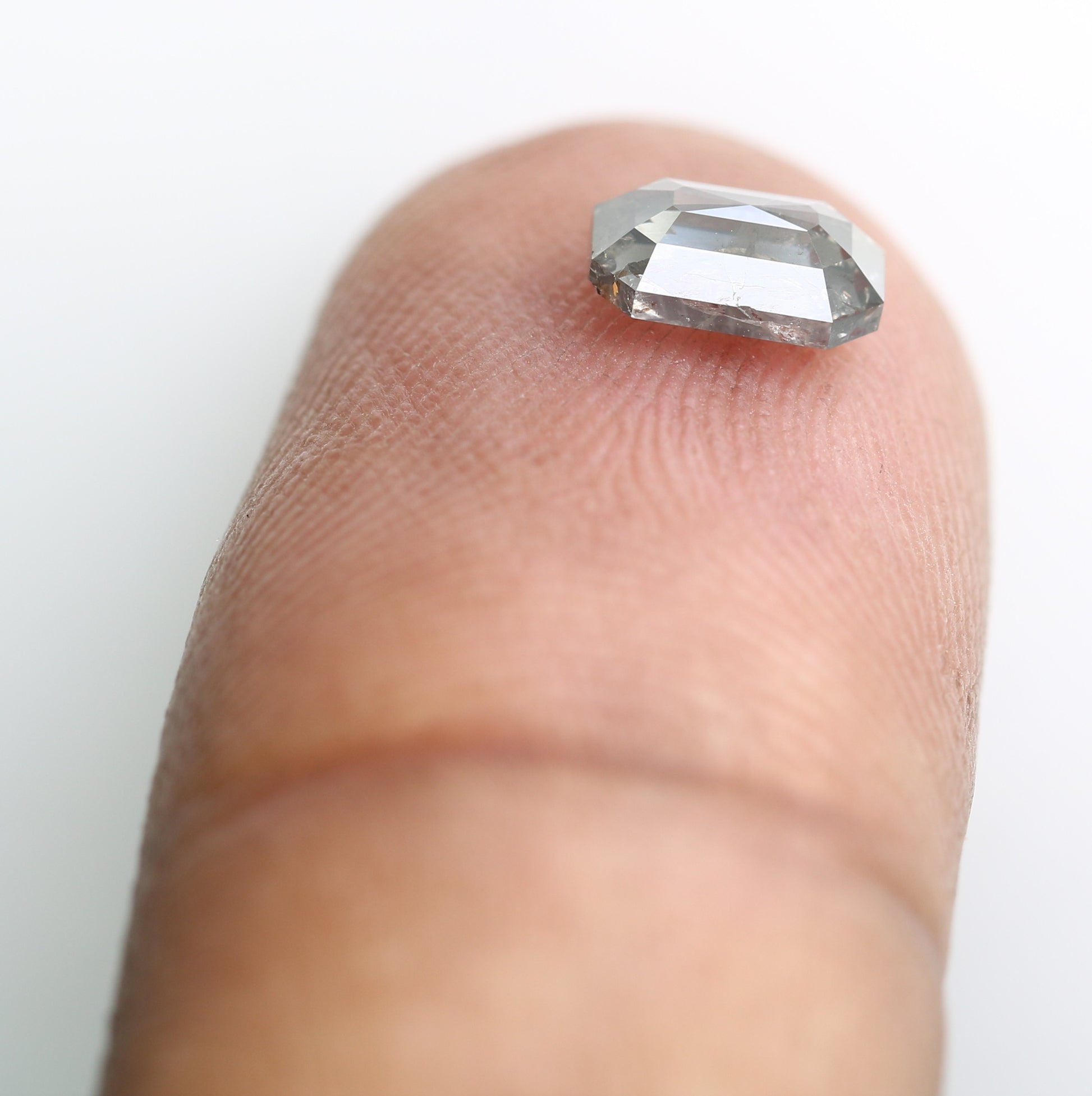 0.80 CT 6.60 MM Emerald Shape Salt And Pepper Diamond For Engagement Ring - JayKrishna Diamond