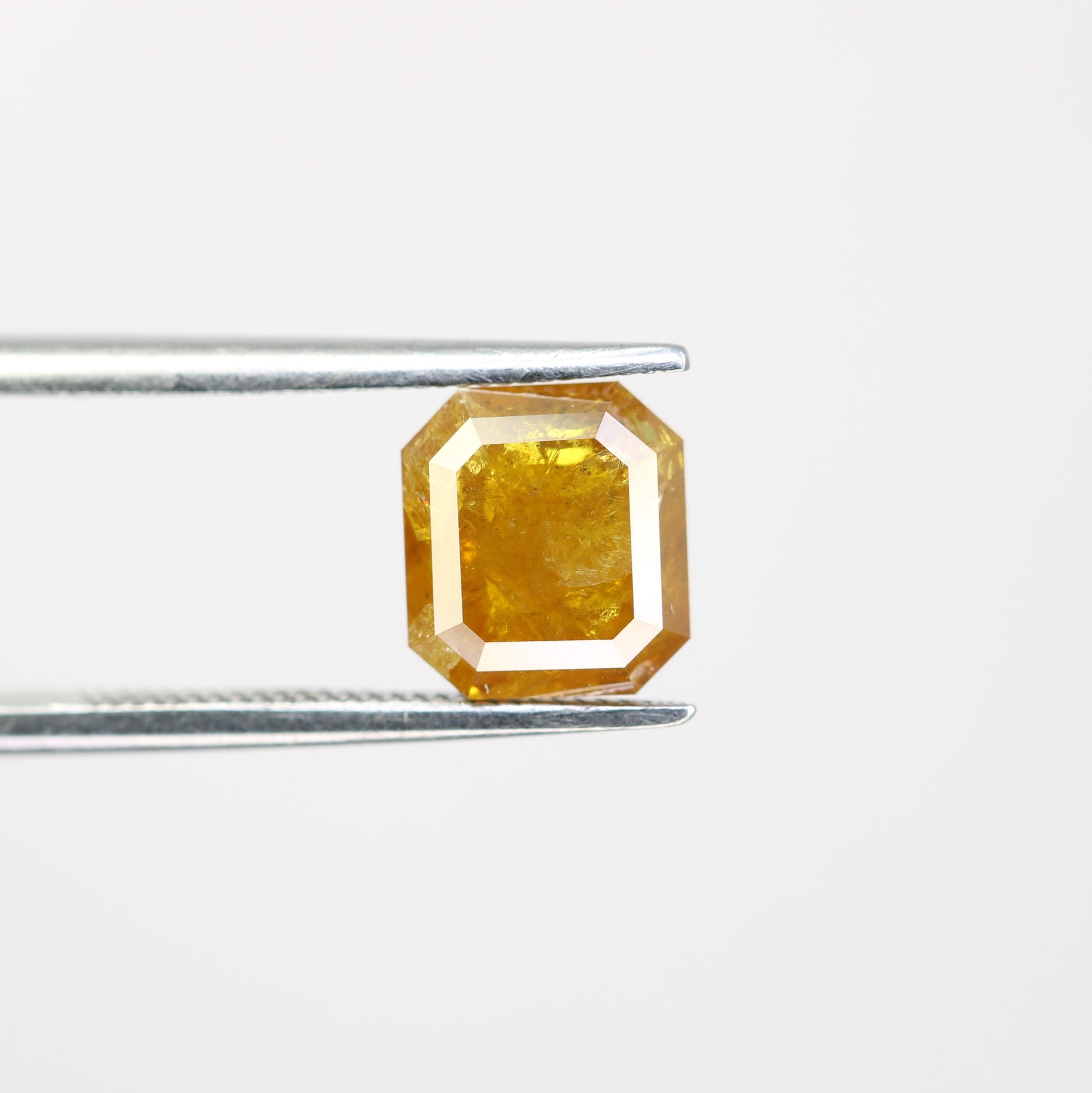 2.61 Carat Natural Loose Emerald Shape Yellow Color Rustic Diamond - JayKrishna Diamond