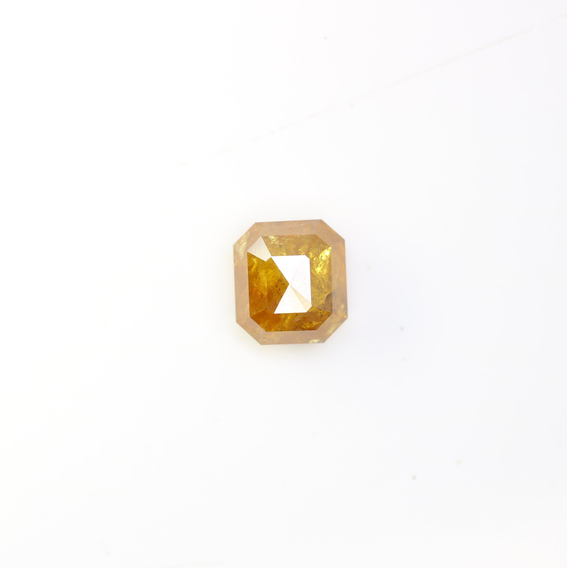 2.61 Carat Natural Loose Emerald Shape Yellow Color Rustic Diamond - JayKrishna Diamond