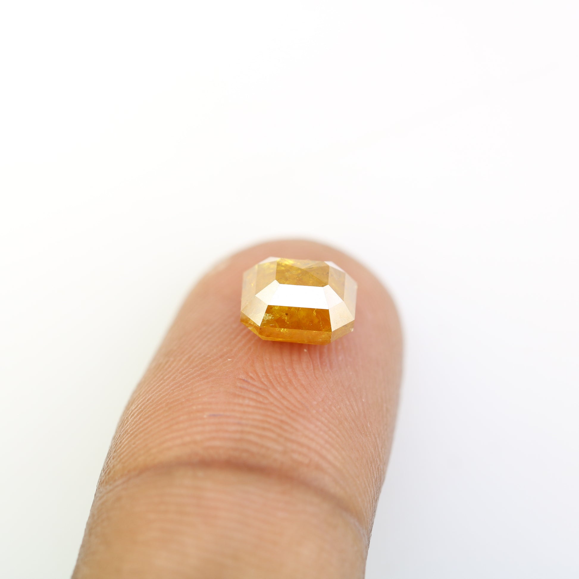 2.61 Carat Natural Loose Emerald Shape Yellow Color Rustic Diamond - JayKrishna Diamond