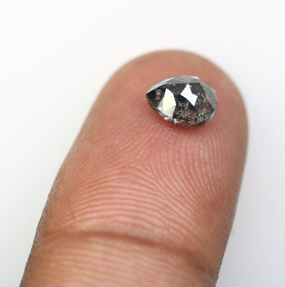1.28 CT Pear Shape Salt And Pepper Diamond For Engagement Ring - JayKrishna Diamond