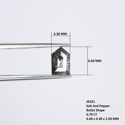 0.79 CT Salt And Pepper Bullet Shape Diamond For Engagement Ring - JayKrishna Diamond