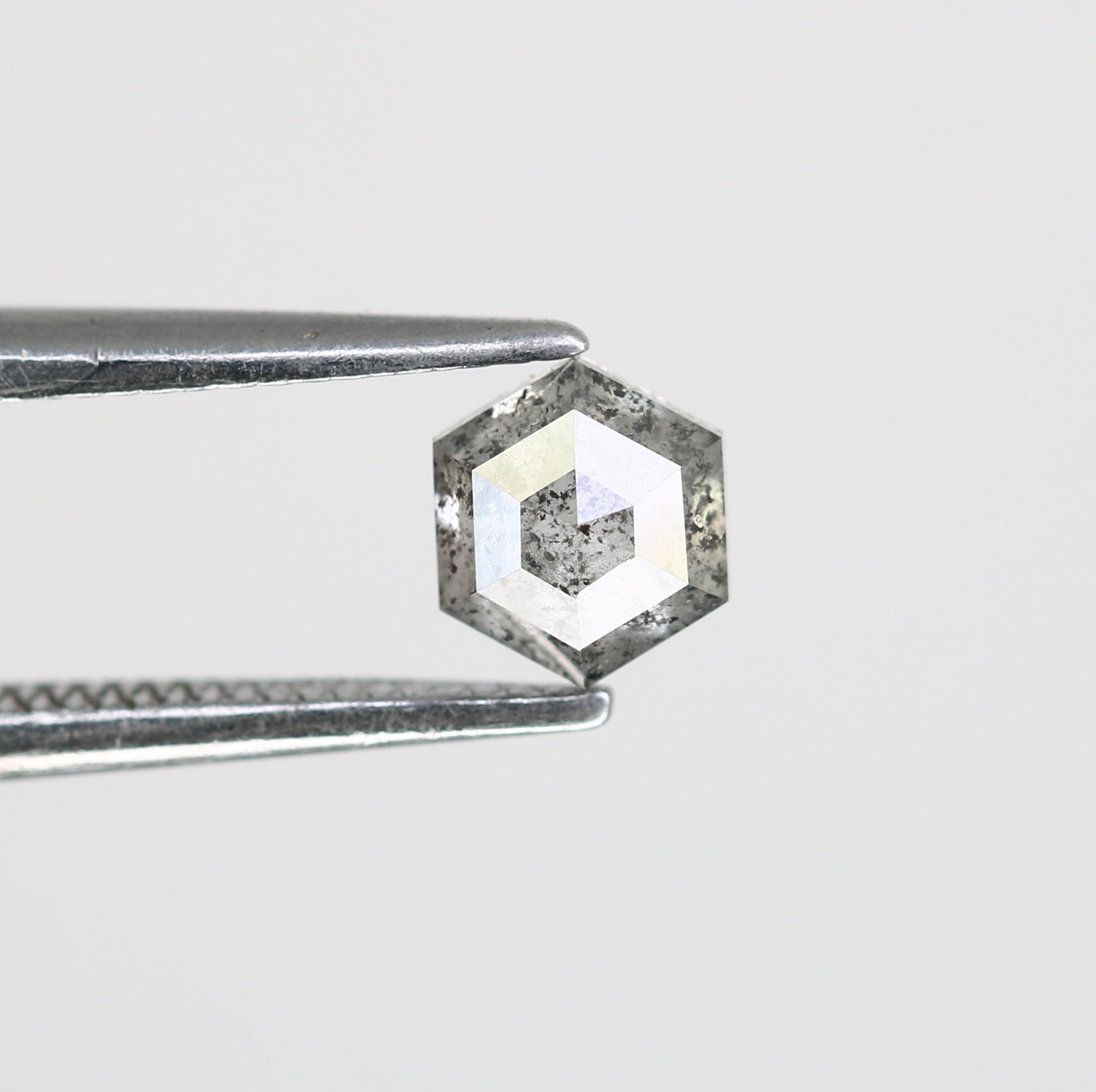 0.51 CT Hexagon Shape 5.00 MM Salt And Pepper Diamond For Wedding Ring - JayKrishna Diamond