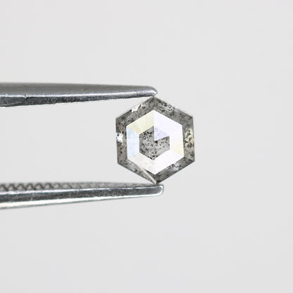 0.51 CT Hexagon Shape 5.00 MM Salt And Pepper Diamond For Wedding Ring - JayKrishna Diamond