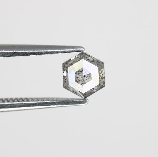 0.51 CT Hexagon Shape 5.00 MM Salt And Pepper Diamond For Wedding Ring - JayKrishna Diamond