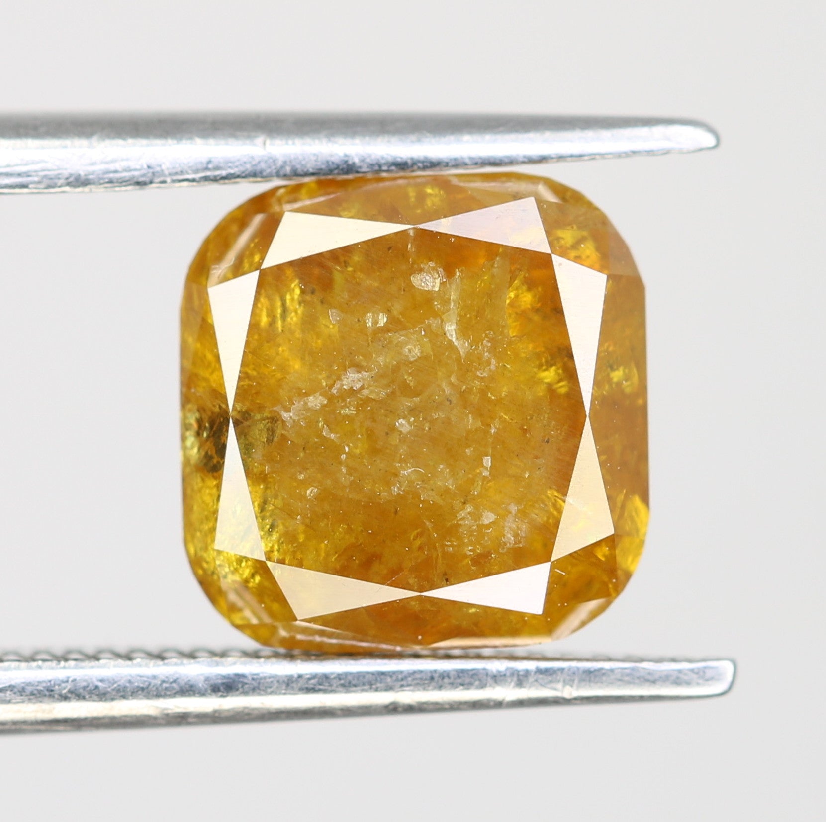 2.93 Carat Natural Loose Cushion Shape Yellow Rustic Diamond For Wedding Ring - JayKrishna Diamond