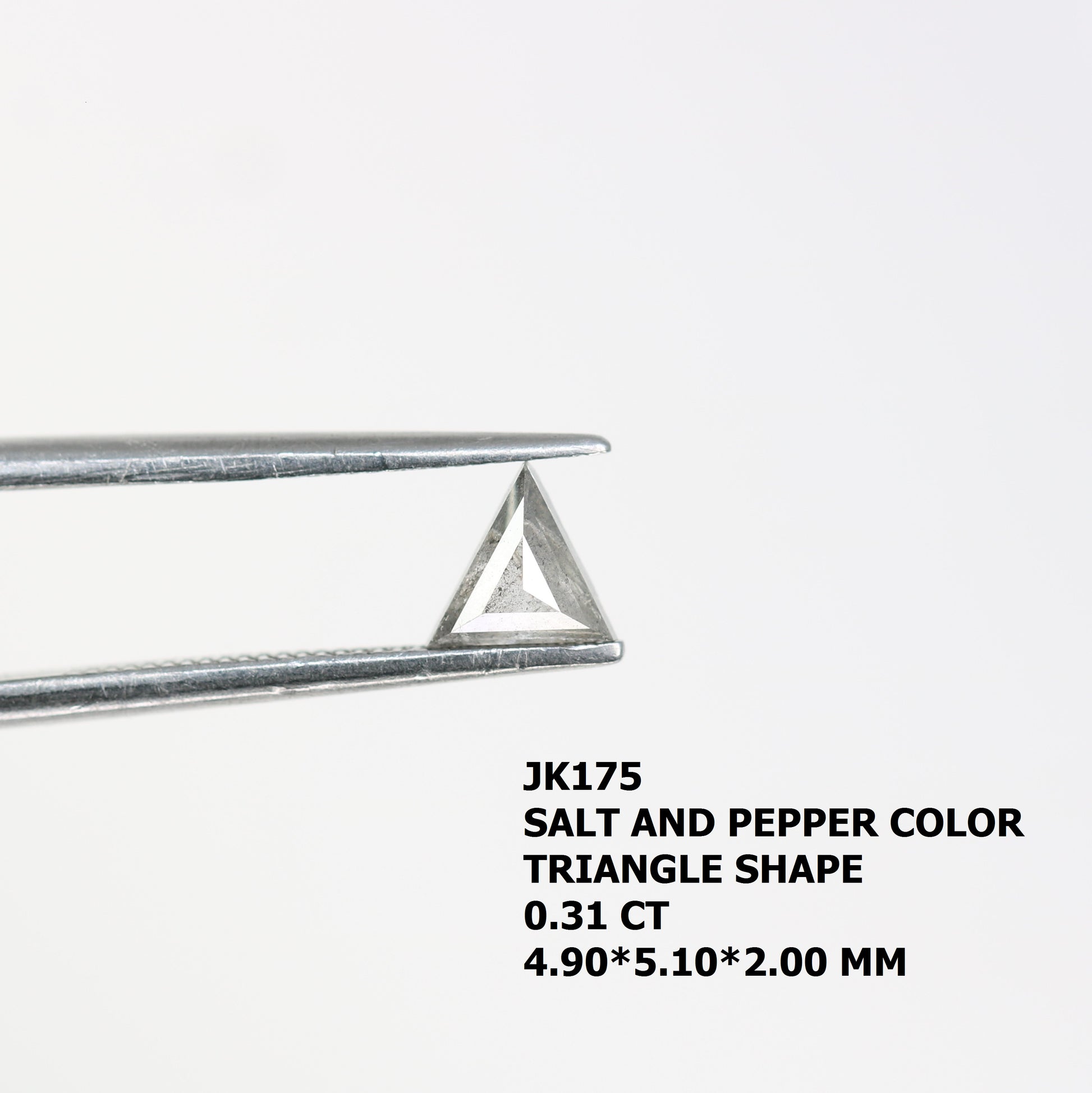 0.31 CT Natural Triangle Shape Salt and Pepper Diamond – Ideal for Engagement Rings | Unique Triangle Cut Salt and Pepper Diamond - JayKrishna Diamond
