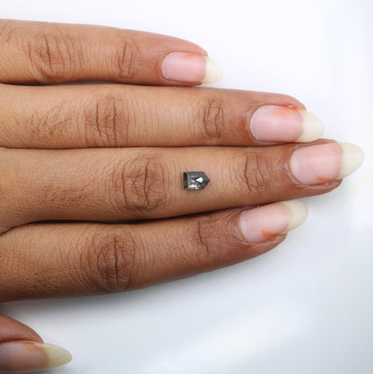0.79 CT Salt And Pepper Bullet Shape Diamond For Engagement Ring - JayKrishna Diamond
