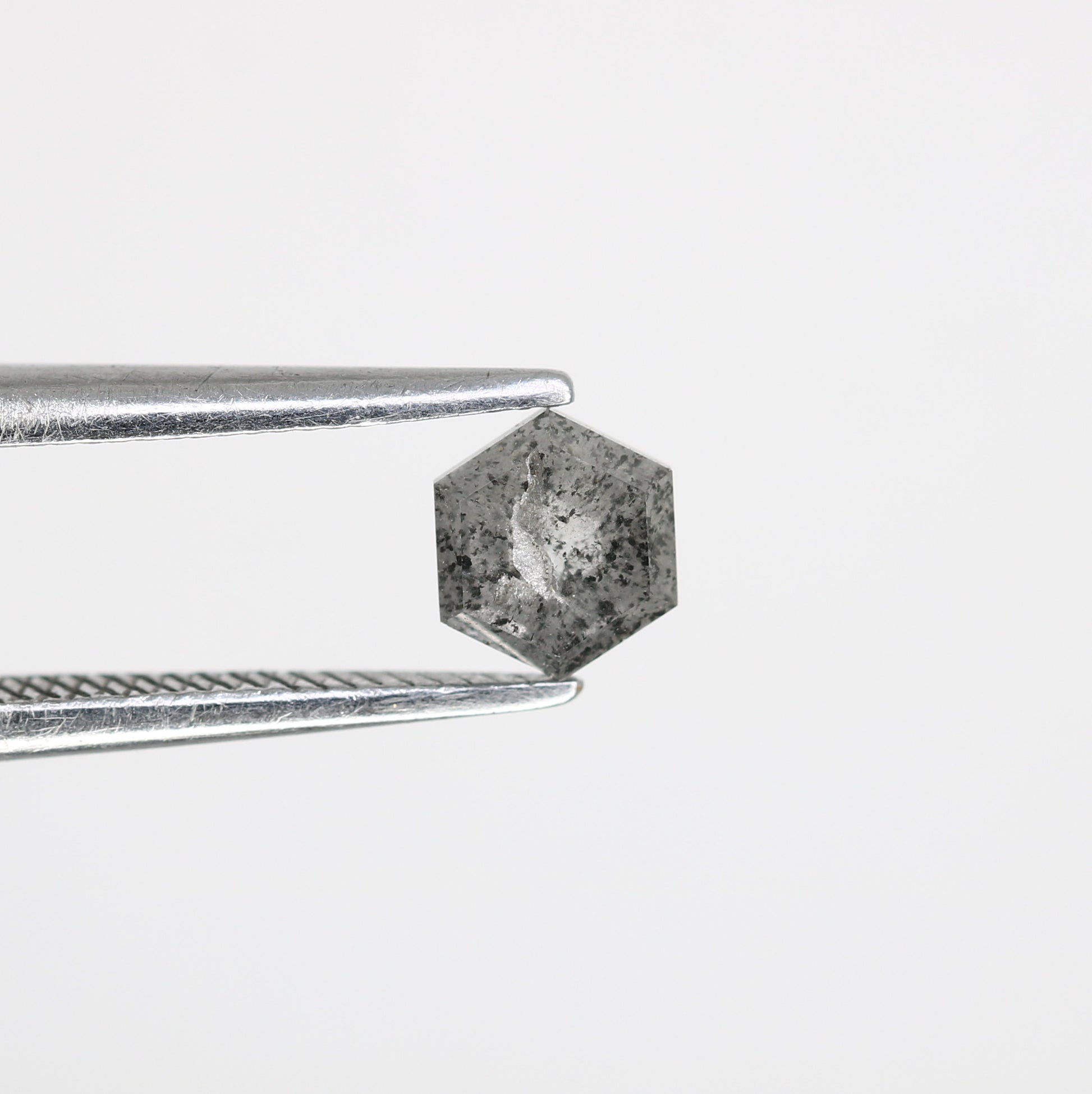 0.51 CT Hexagon Shape 5.00 MM Salt And Pepper Diamond For Wedding Ring - JayKrishna Diamond